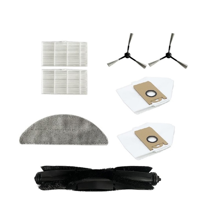 Set accesorii Robot Liectroux G7, 1 x perie centrala, 2 x perie laterala, 2 x filtru Hepa, 2 x sac colectare praf, 1 x mop