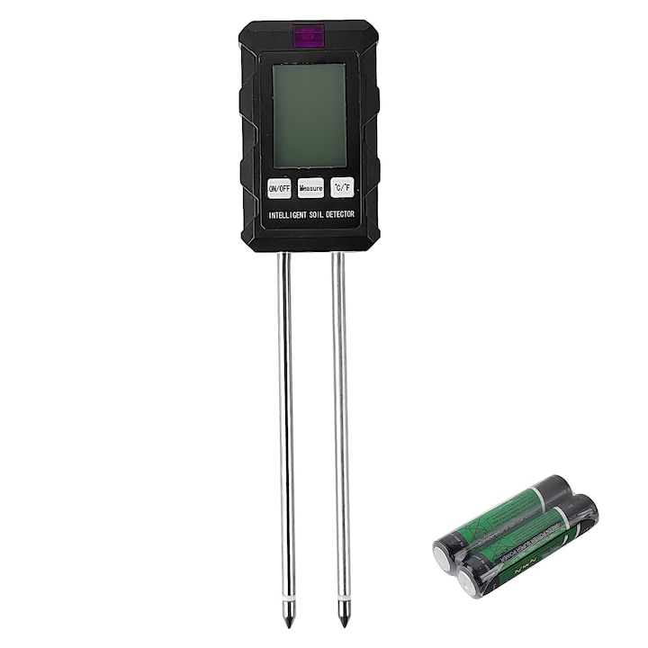 Tester sol ZLFGKPQ, 3 functii, solar, umiditate, pH, intensitate lumina