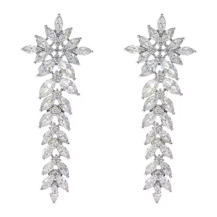 CERCEI “Illy“, argintiu, cristale Zirconiu Cubic