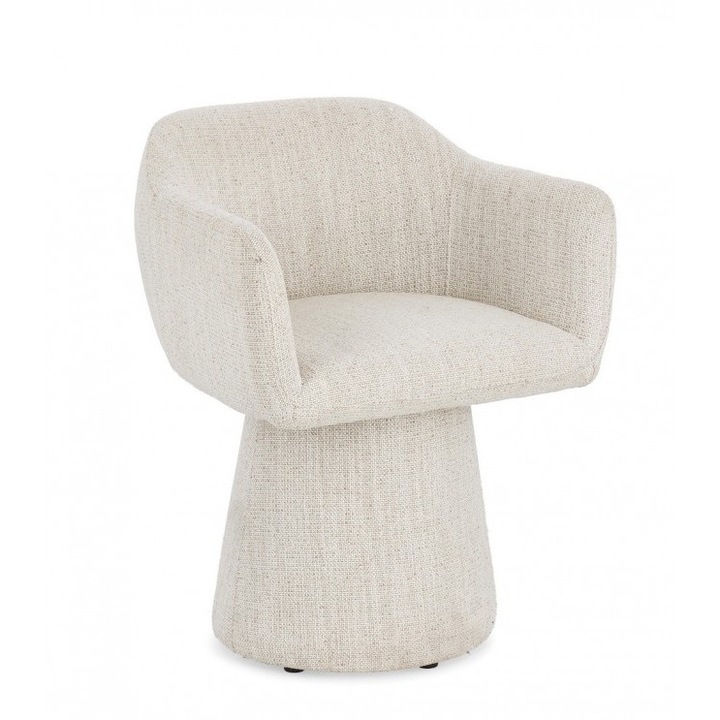 Fotoliu rotativ textil crem Lottie 59x55x77 cm