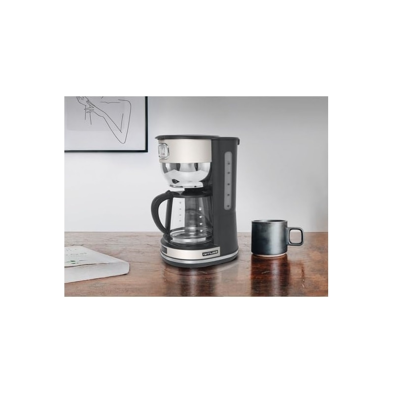 Cafetiera in stil retro Muse MS-220 SC, 1000 W, Functie de oprire automata, bej/negru