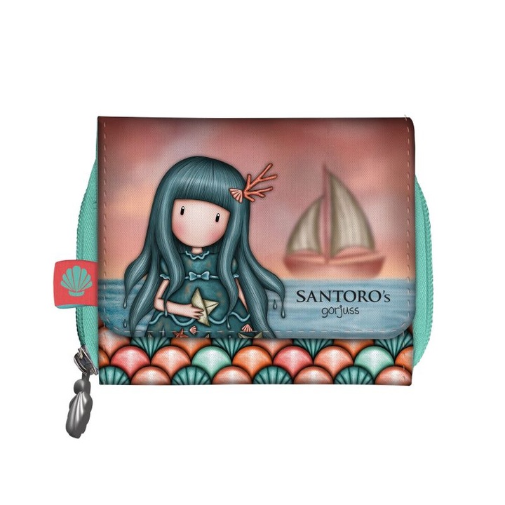 Santoro Gorjuss Making Waves pénztárca – partra mosott, 10 x 13 x 3 cm