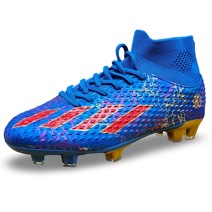 Ghete de fotbal Sky Wing, 9701 cu glezniera, crampoane 10, Albastru