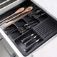 Evőeszköztálca, Vilde, Evőeszköz- és edényrendező, Ellenálló anyagok, Kihúzható, 40 x 31 x 5 cm, Fekete