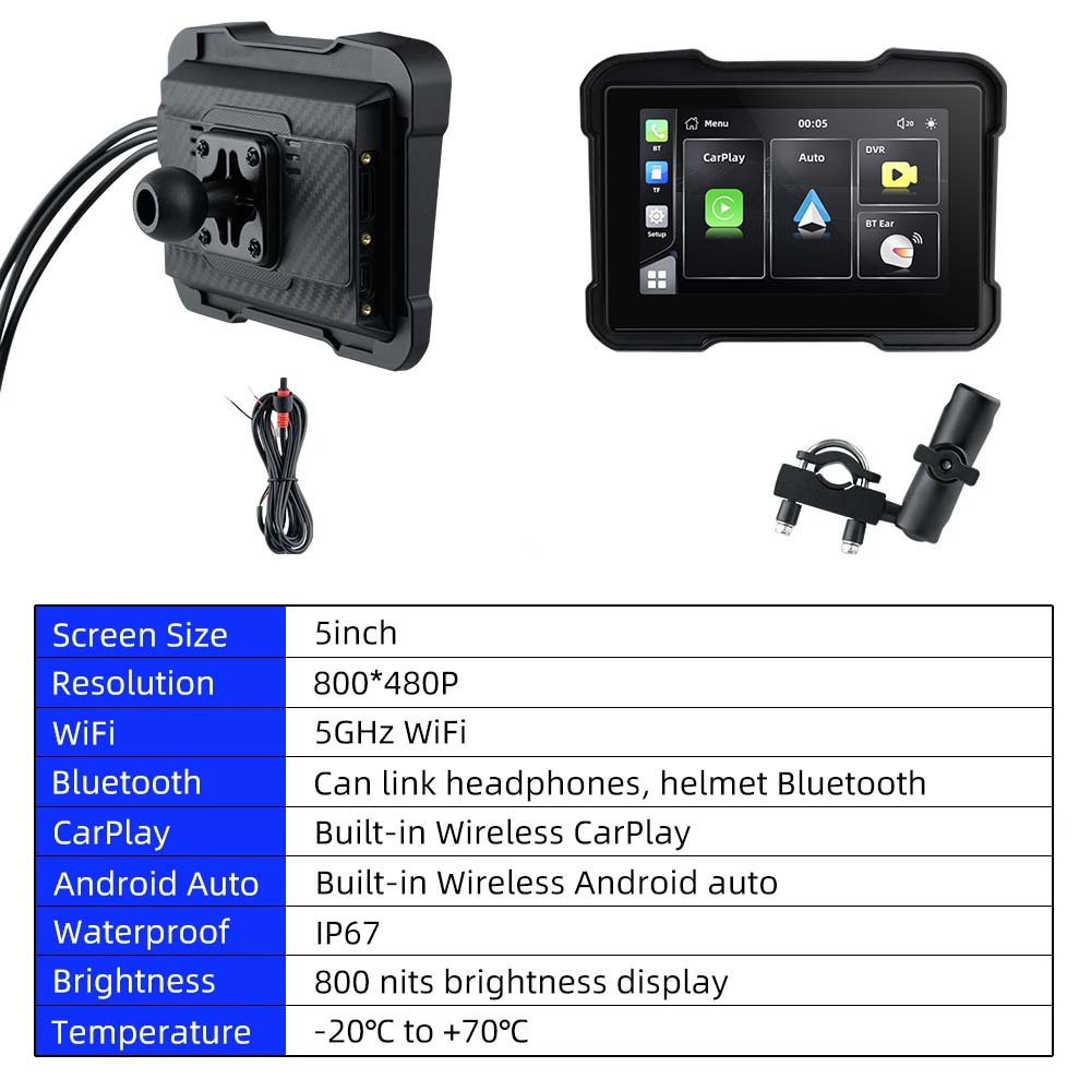 Navigatie 5 inch Motocicleta Impermeabil EKIY, Display Ecran