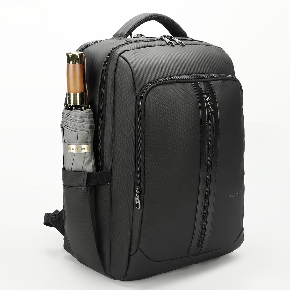 Rucsac business casual pentru calatorii, impermeabil, cu port USB, Tigernu, pentru laptop de 15.6", 30x14x35 cm, Negru