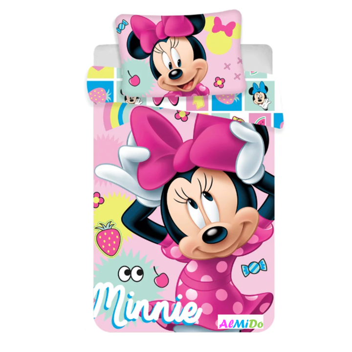 Set lenjerie pat copii Minnie, Almido, multicolor, 2 piese, 100×135 cm, 40×60cm, bumbac