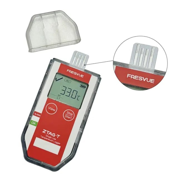 Температурен регистратор ZTAG-T, с LCD екран, Бързо изтегляне на данни през USB в PDF, CSV или PDF&CSV формат, за хладилно съхранение и транспорт