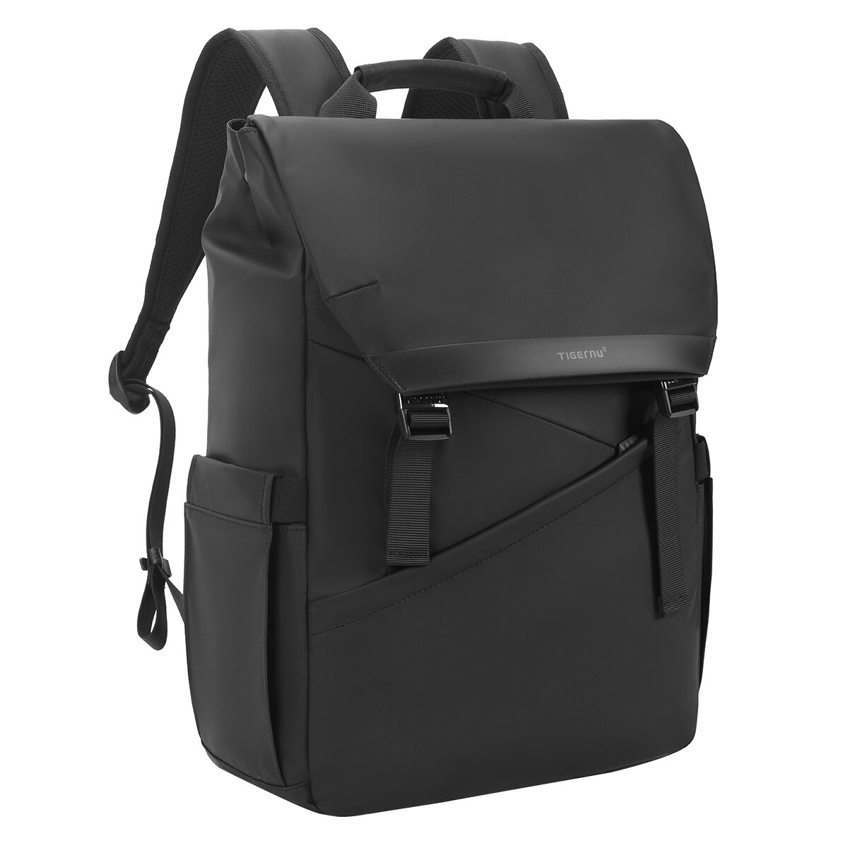 Rucsac laptop 15.6", smart casual, design pelerin unisex, impermeabil, TIGERNU, 30x13x43 cm, Negru
