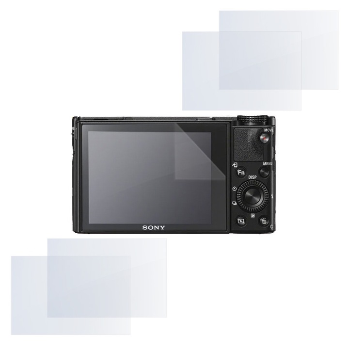 Set protectie compatibil cu Sony RX100 V, COMANDO Focus Shield, 4 Folii de Silicon Rezistente pentru Ecran, Anti-Reflexie, Anti-zgarieturi, Proprietati Regenerabile, Protectie Anti-Amprente, Aplicare usoara, Transparent