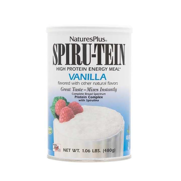 Nature’s Plus SPIRU-TEIN Mancare energetica cu continut ridicat de proteine ​​​​Vanilie 544gr