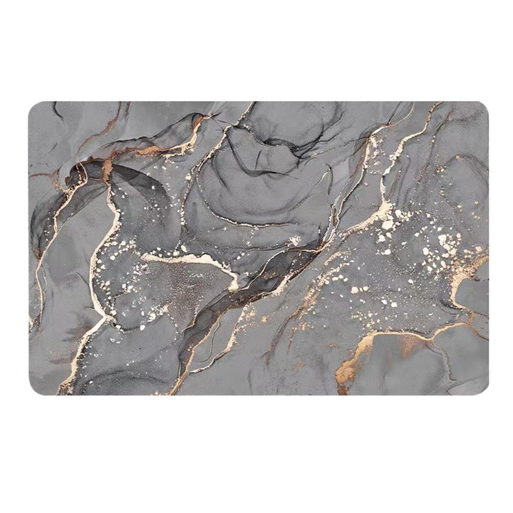 Covorase baie AMRINUGL, 40x60cm, gri fumuriu, design antiderapant, material din mud diatomit