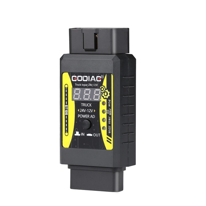 24V-12V OBD átalakító Godiag GT106 teherautókhoz