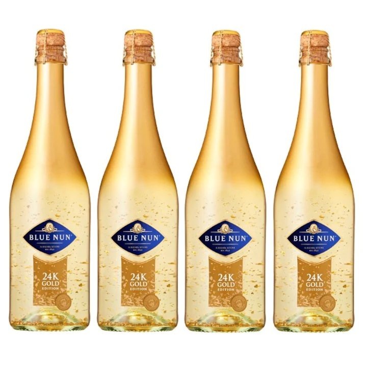 Vin Spumant Blue Nun 24K Gold Edition, 0.75l, pachet 4 buc