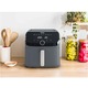 Фритюрник с горещ въздух Tefal Easy Fry Mega EY855BE0, 2020W, Капацитет 7.5 л, 8 автоматични програми, Сваляема незалепваща купа, LCD дисплей, Регулируема температура 80°C до 200°C, Таймер до 60 минути, Сив