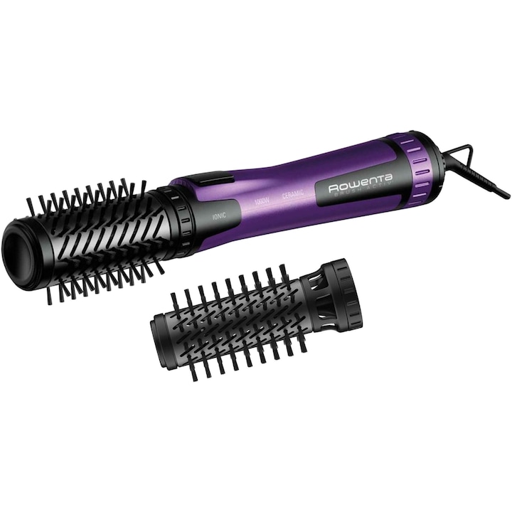 Rowenta Brush Activ' CF9525F0 Forrólevegős forgó kefe, 1000W, 2 forgó kefe, 2 hőmérséklet- és sebességfokozat, hideg légsugár funkció, iongenerátor, kerámia bevonat, alternatív forgás, kábel hossza 1,8m, fekete/lila