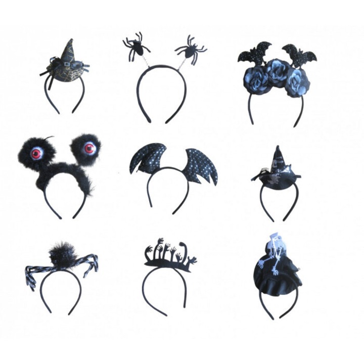 Set 9 bentite de par pentru petreceri BQTQ, negru