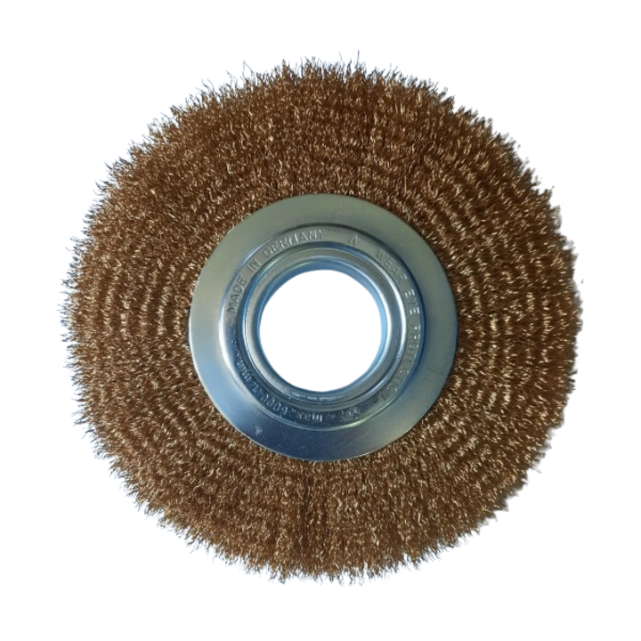 Perie sarma disc, LESSMANN, Ø 200 mm, otel alamit ondulat 0, 30 mm, polizor banc