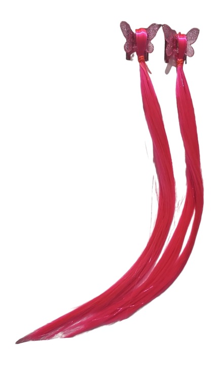 Set 2 extensii de par, cu cleste ciclam