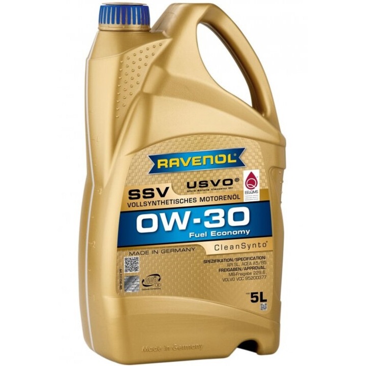 Ulei motor RAVENOL SSV Fuel Economy 0W30 USVO, volum 5 litri, full sintetic