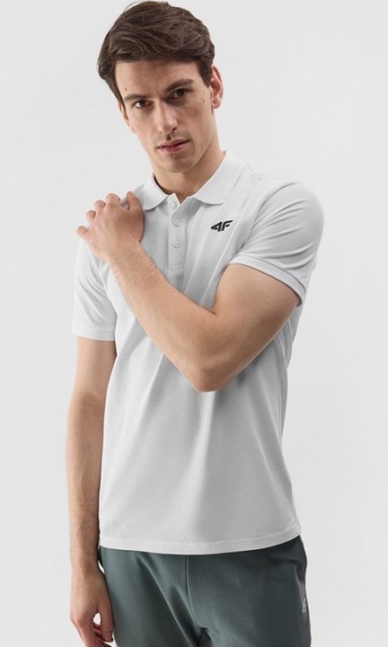 Férfi póló, 4F, pamut, fehér, S INTL