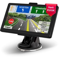 Sistem Profesional De Navigatie GPS 7 inch, Ecran Touchscreen Premium, DAIXSTORE®, Limba Romana, Asistenta Vocala, Harti iGO Primo Full Europa, UK, Actualizari Gratuite Pe Viata, Ruta Personalizata, TIR, Camion, Autoturism, ADR