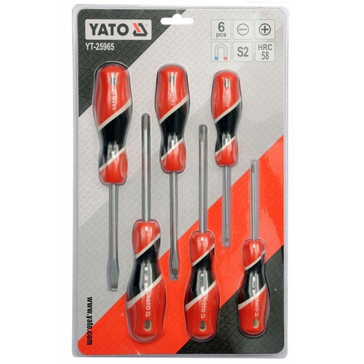 Комплект от 6 отвертки Yato от стомана S2 за ключарство
