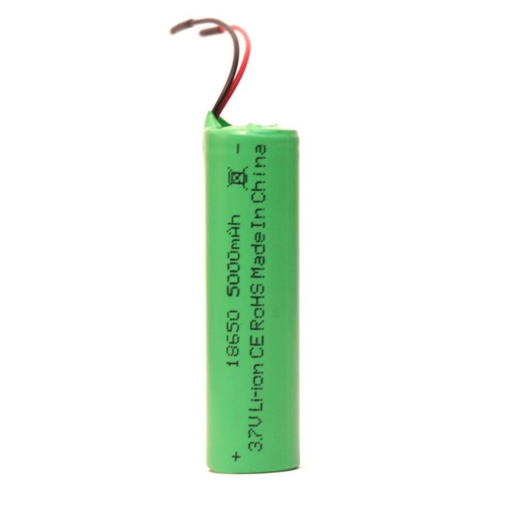 Acumulator 18650 Li-Ion cu fire, 3.7 V , 5000 mAh elSales ELS-ACC , verde