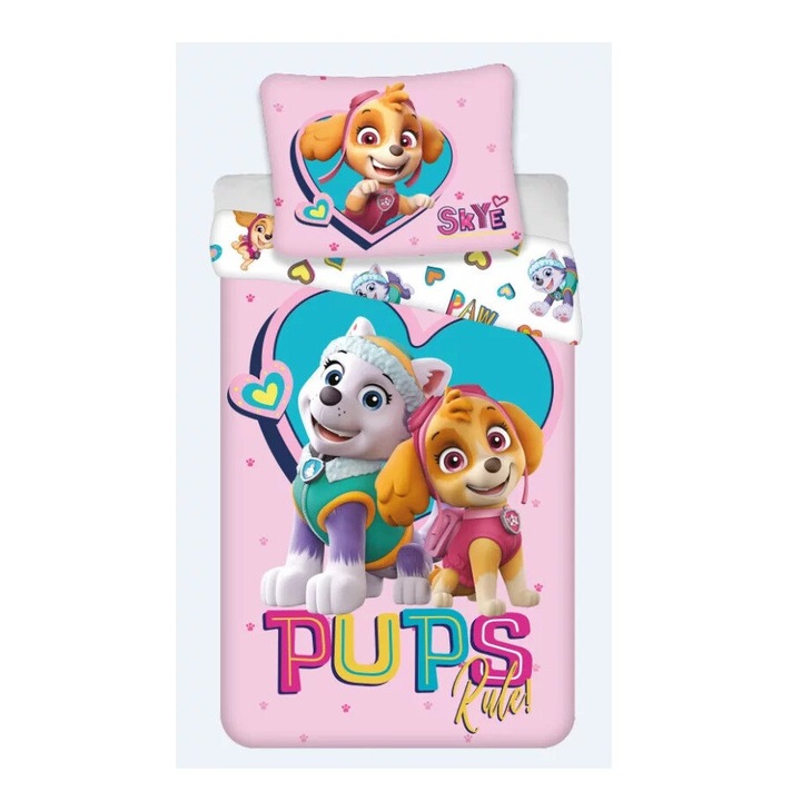 Mancs Őrjárat Pups Rule ágyneműhuzat 140x200cm, 70x90 cm