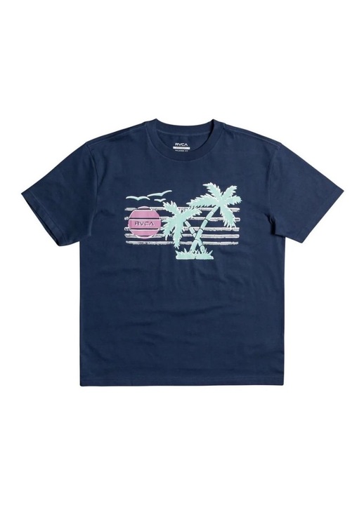 Férfi RVCA Ben Horton sport póló, pamut, kék, M INTL