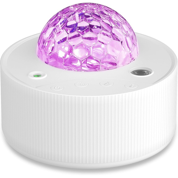 Proiector cu lumina stea cu 14 moduri de lumina si 5 sunete de lumina alba naturala, versiune Bluetooth cu telecomanda, lumina ambientala pentru casa, dormitor, petrecere, sala de jocuri, home theater