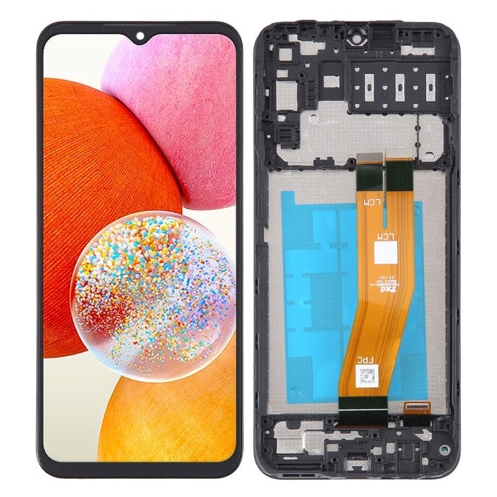 DaDen® Дисплей за Samsung Galaxy A14 (A145P/A145R) с рамка, черен, LCD, тъчскрийн