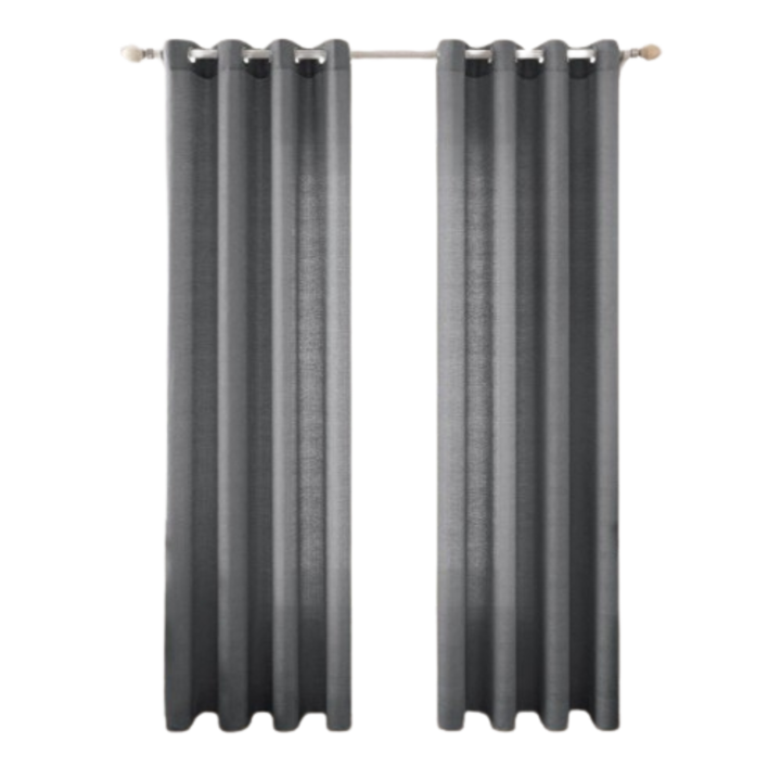 Пердета с халки, MIULEE, 140 x 228 см, полупрозрачни, визия на лен, идеални за прозорци и врати на спалня/всекидневна, комплект от 2 части, синьо сиво