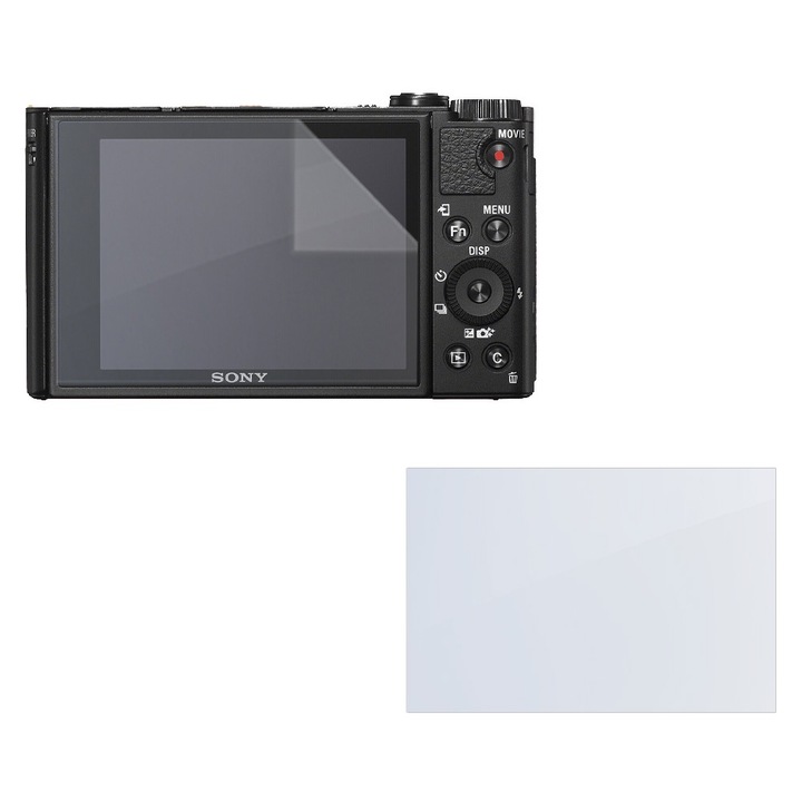 Set protectie compatibil cu Sony Cyber-Shot HX99, COMANDO Focus Shield, 1 Folie de Silicon Rezistenta pentru Ecran, Anti-Reflexie, Anti-zgarieturi, Proprietati Regenerabile, Protectie Anti-Amprente, Aplicare usoara, Transparent