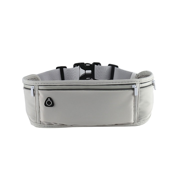 Sporttáska, 3 rekeszes, Unisex, Vízálló, Állítható, Világosszürke