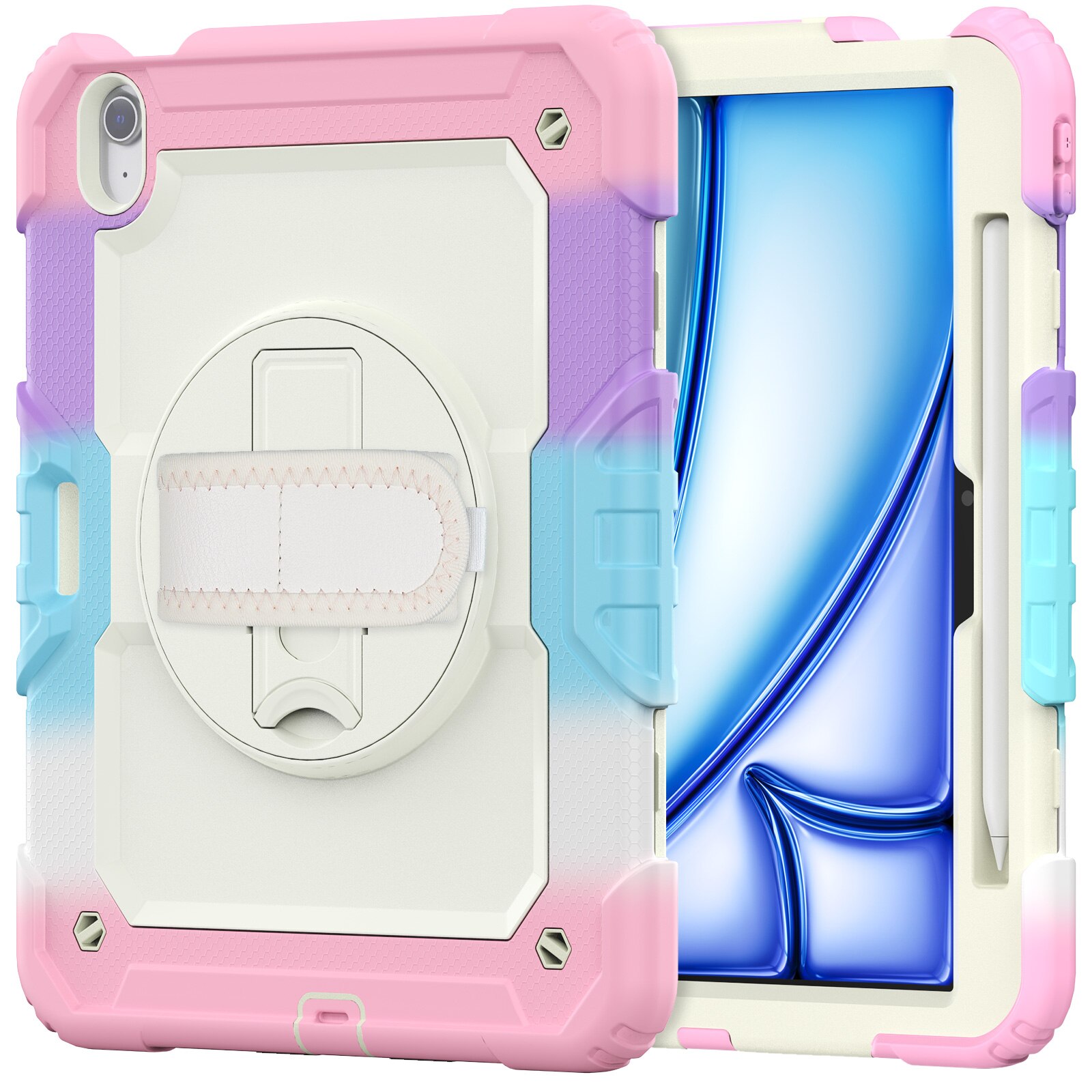 Husa Pentru iPad Air 11 inchi 2024 M2 (Air a Sasea Generatie), Cu Stilou Optic Universal (Nereincarcabil), Carcasa De Protectie Rezistenta La Soc, Rezistenta La Soc, Roz