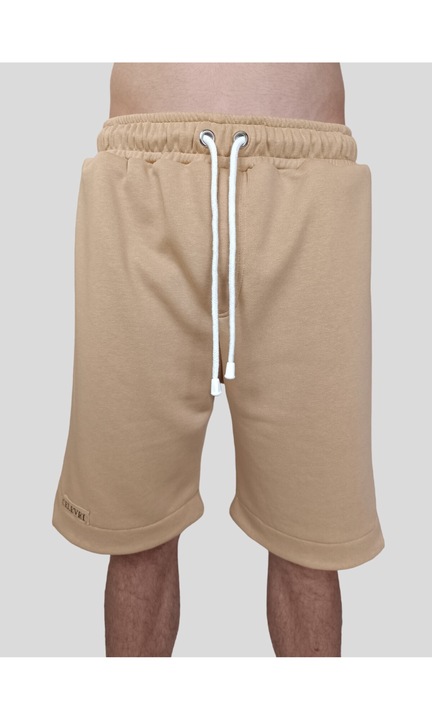 Pantaloni scurti, model asimetric, de barbatiaqz, Bej