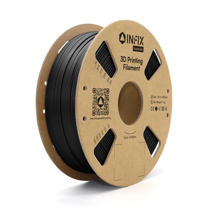Filament 3D PETG Easy to Print INFIX, 1,75 mm 1 kg, 220 - 260 °C, Negru