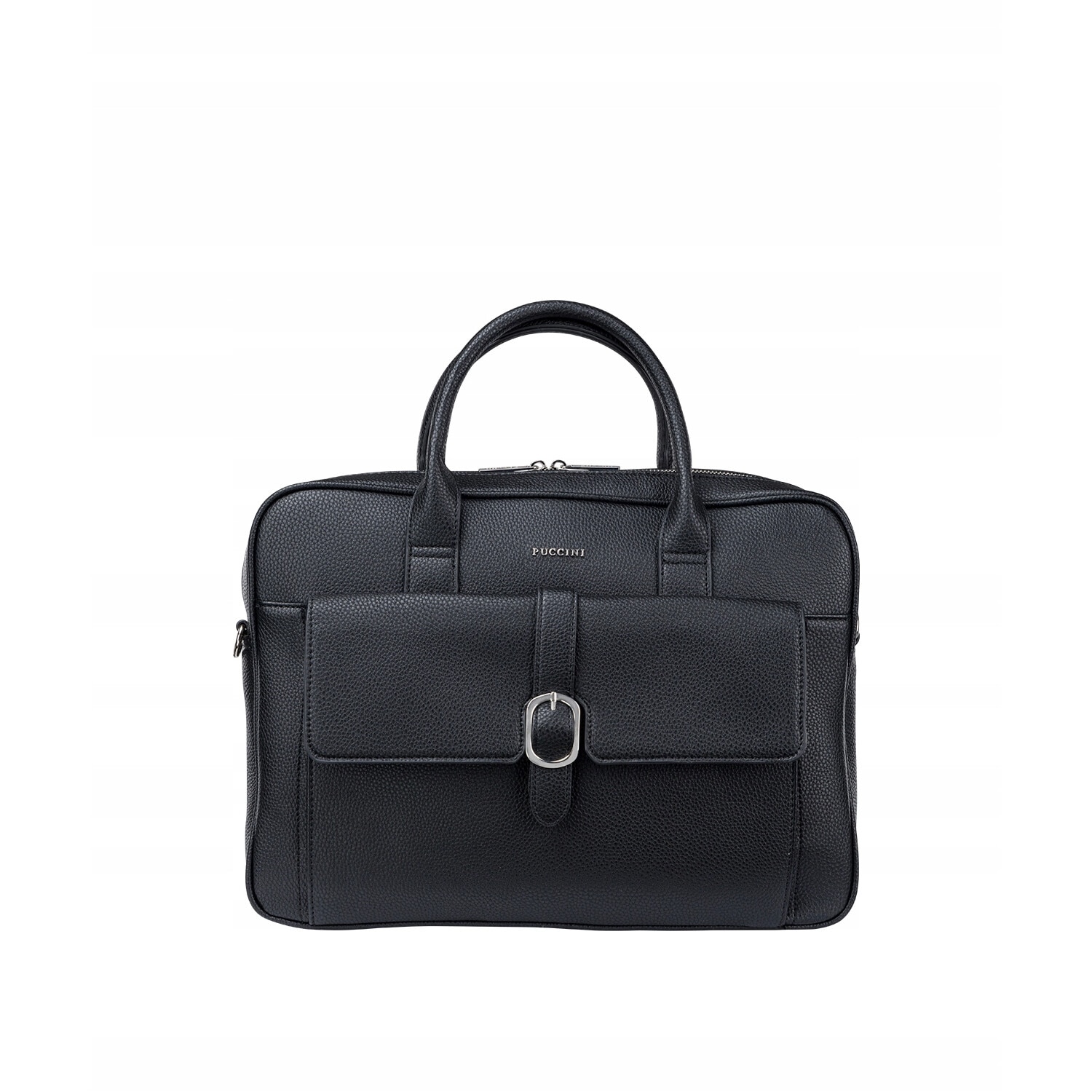 Geanta laptop barbati Puccini, eco-piele, negru, 14 inch