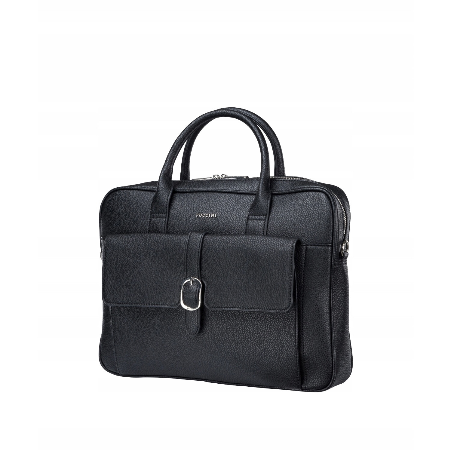 Geanta laptop barbati Puccini, eco-piele, negru, 14 inch