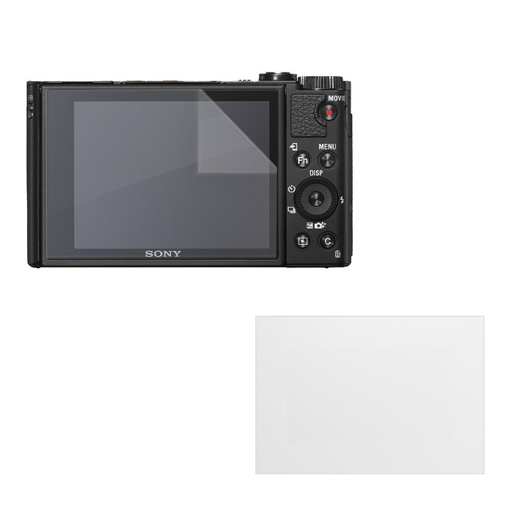 Set protectie compatibil cu Sony Cyber-Shot HX99, COMANDO Focus Shield, 1 Folie de Silicon Rezistenta pentru Ecran, Anti-Reflexie, Anti-zgarieturi, Proprietati Regenerabile, Protectie Anti-Amprente, Aplicare usoara, Gri Transparent