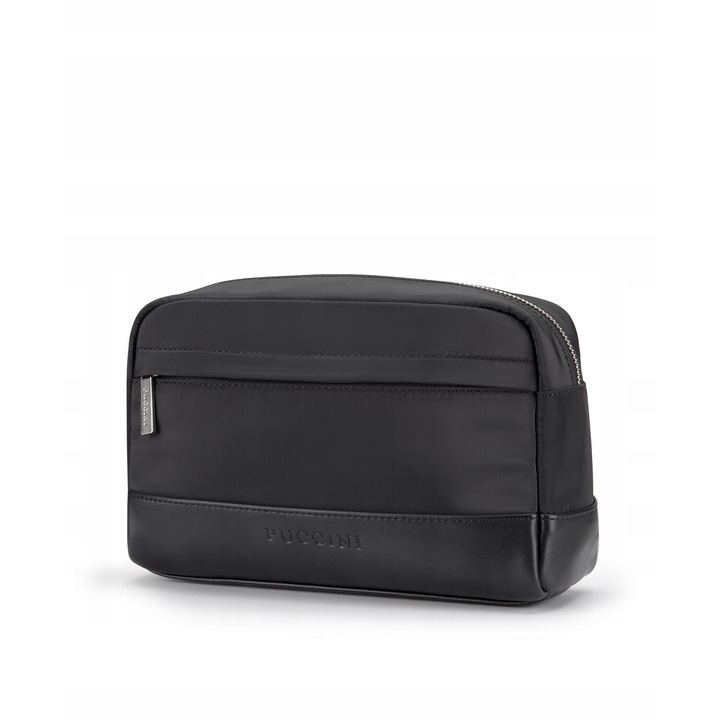 Portfard textil Puccini Infinity, hidrofob, compartimentat, negru