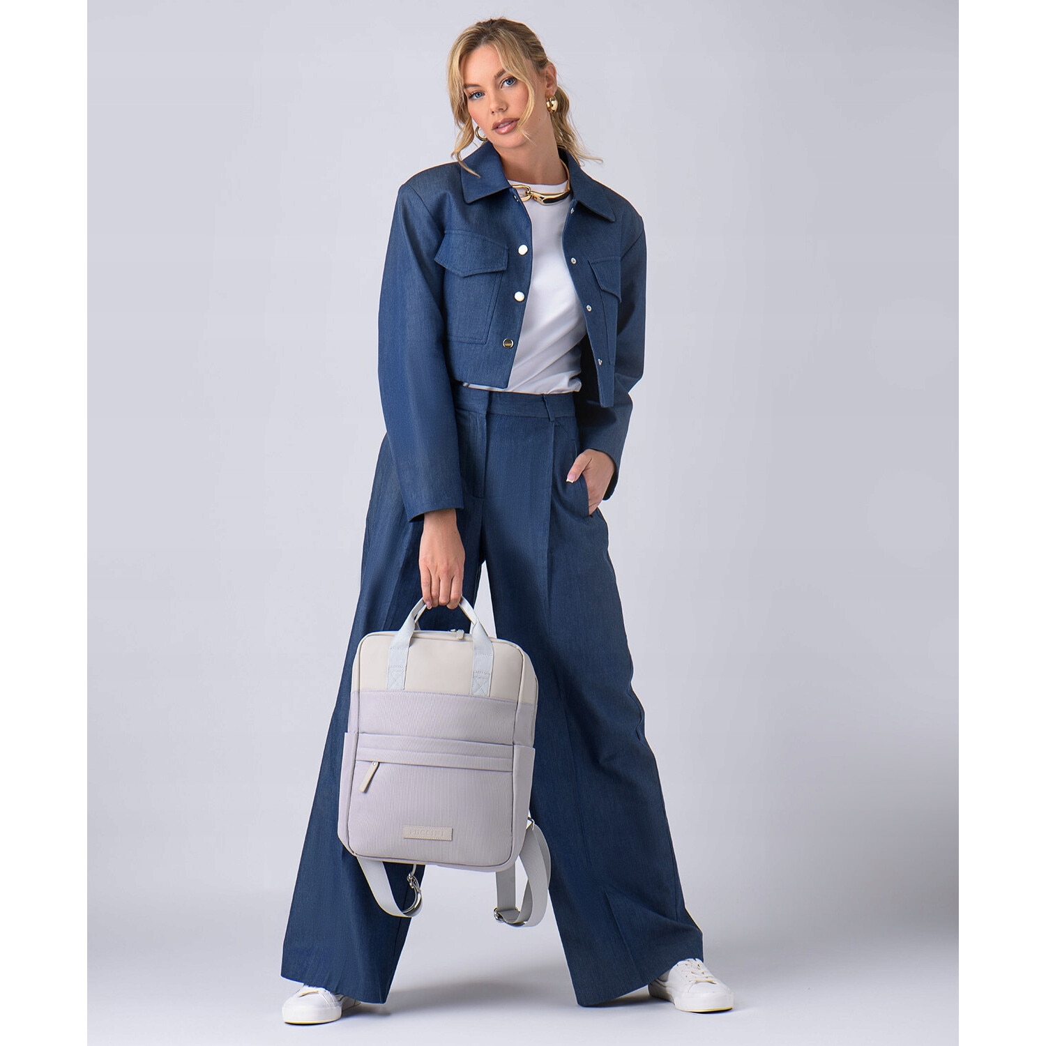 Rucsac urban Puccini, compartiment laptop 15'', lila, piele ecologica