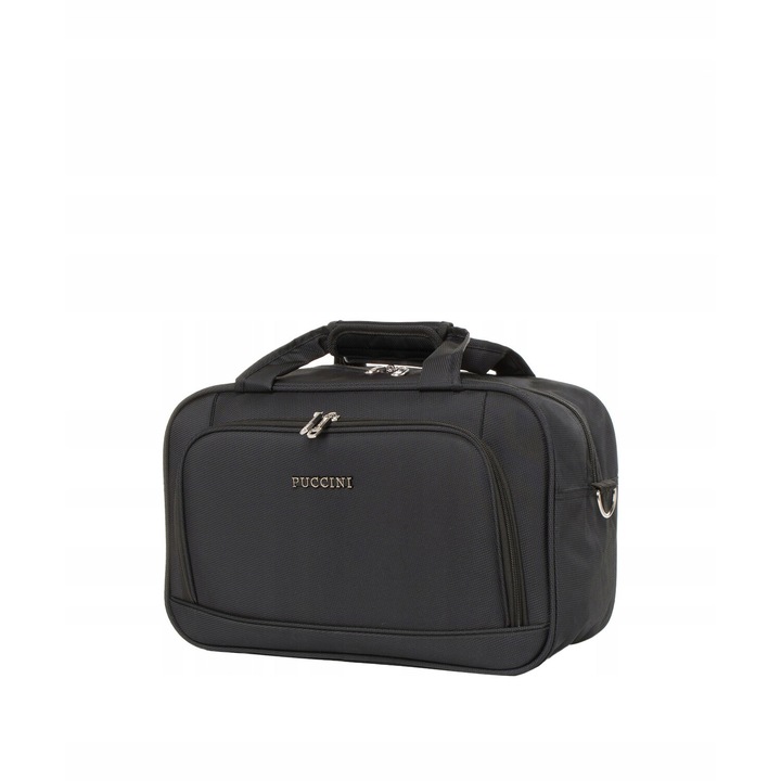 Geanta de voiaj weekend, Puccini, Negru, 40x20x30cm