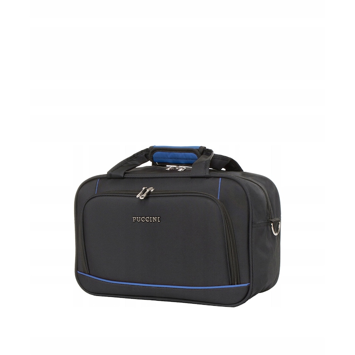 Geanta de voiaj, Puccini, negru/albastru, 40x20x30cm