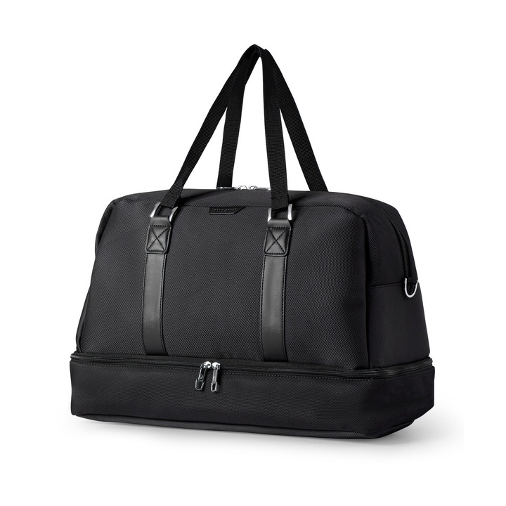 Geanta de voiaj PUCCINI Philadelphia Collection, neagra, 39 litri, cu compartiment pentru incaltaminte