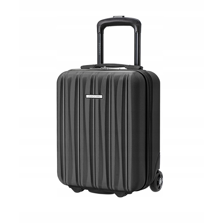 Troler cabina Puccini Bali, ABS, 2 roti, negru, 40x30x19cm