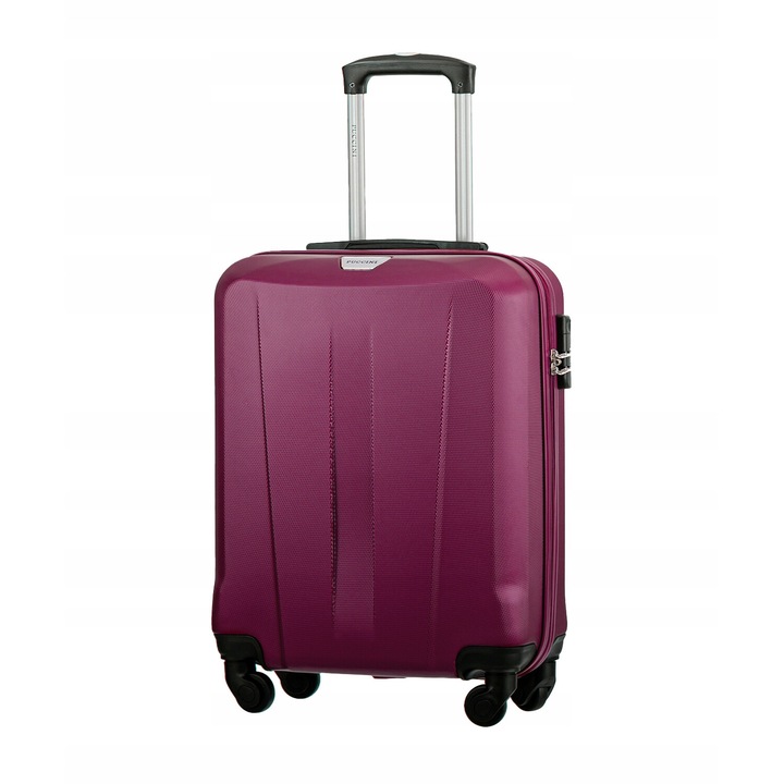 Troler cabina Puccini Paris, ABS, 4 roti, bordo, 55x40x20cm