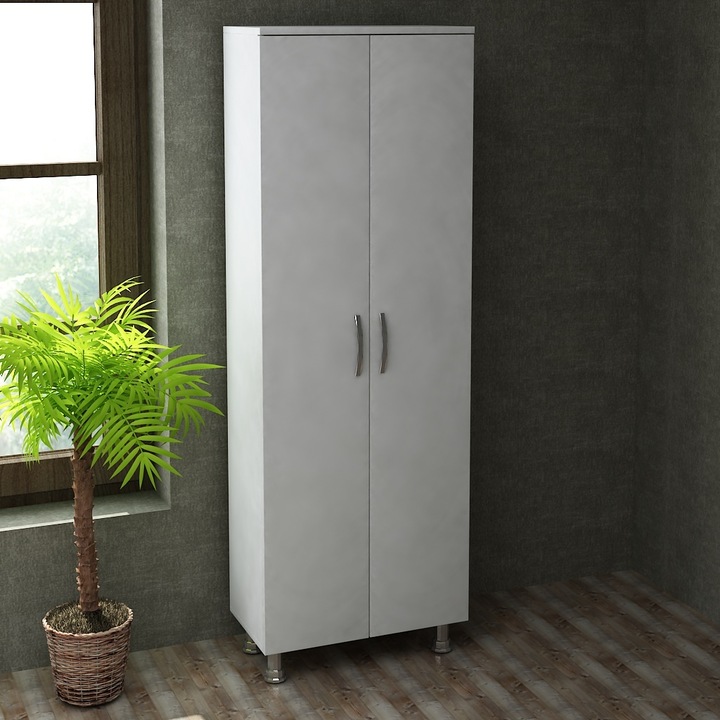 Dulap Multifunctional UnicUtil, Organizator Depozitare pentru Hol, Living, Dormitor, 59.4 x 31.5 x 161.5 cm, Alb