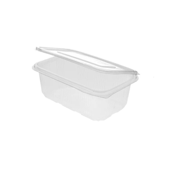 Caserola PET, cu capac, capacitate 500cc, set 100 buc